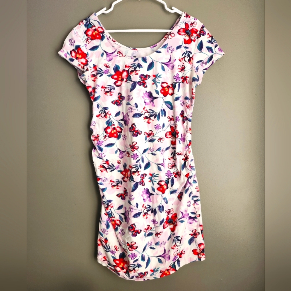 Thyme Maternity Floral Dress Large
